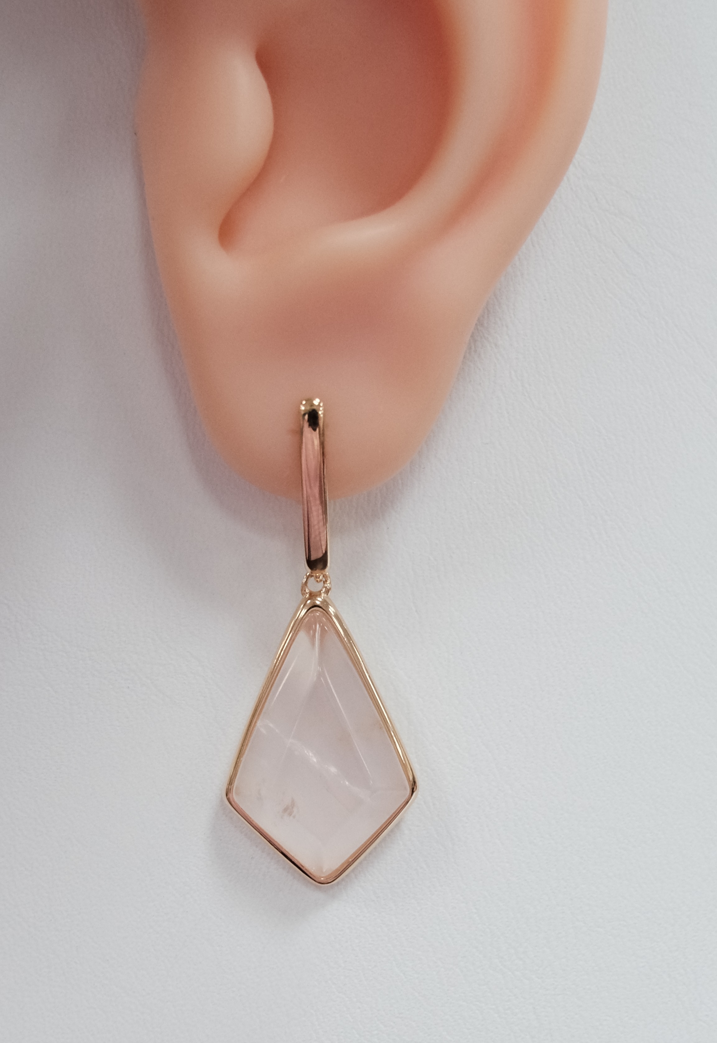 Серебряные серьги с розовым кварцем